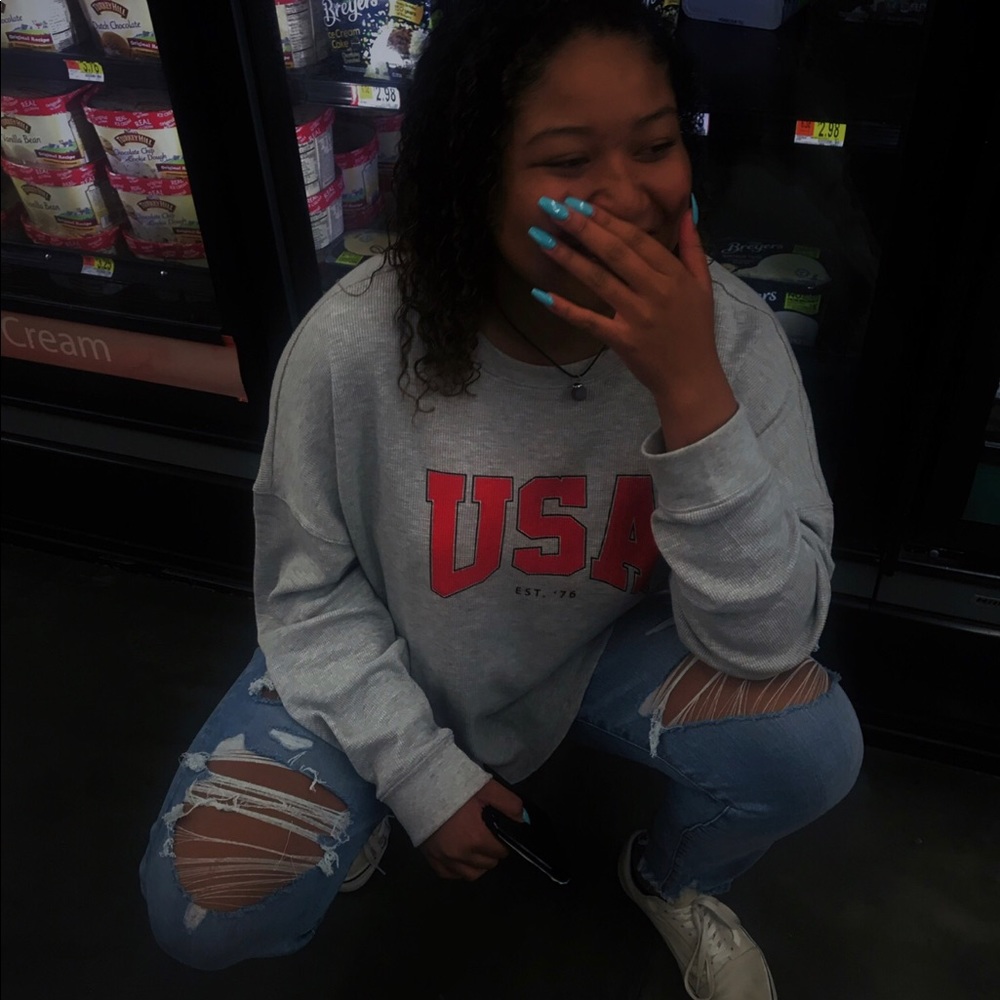 Forever 21 USA Thermal Waffle Shirt